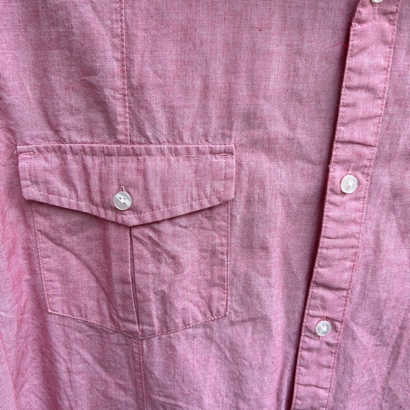 J. Ferrar Modern Fit Mens Long Sleeve Button Down Large (16-16 1/2)  Pink Shirt - Picture 5 of 5